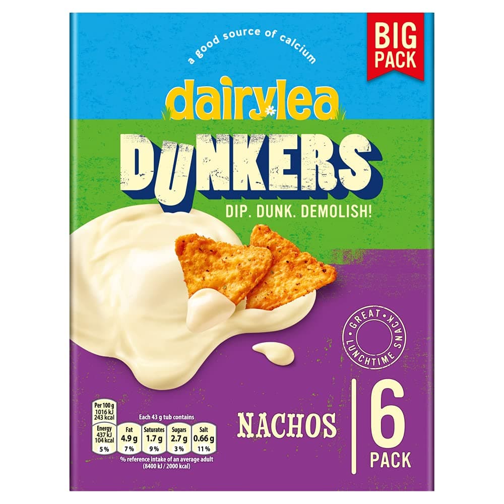 Dairylea Dunkers Nachos Cheese Snacks 6 Pack 258g
