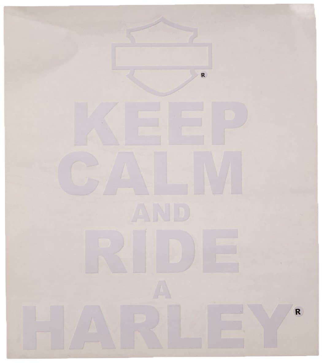 40010 White Harley-Davidson Keep Calm and Ride Die Cutz Decal