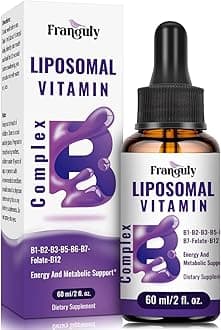 Liposomal Vitamin B Complex Liquid Sublingual B Complex Vitamins Supplement for Women Men Improved Absorption Methylated B12,B1, B2, B3, B5, B6,Folate,Biotin for Energy And Immune Support-2.0 oz