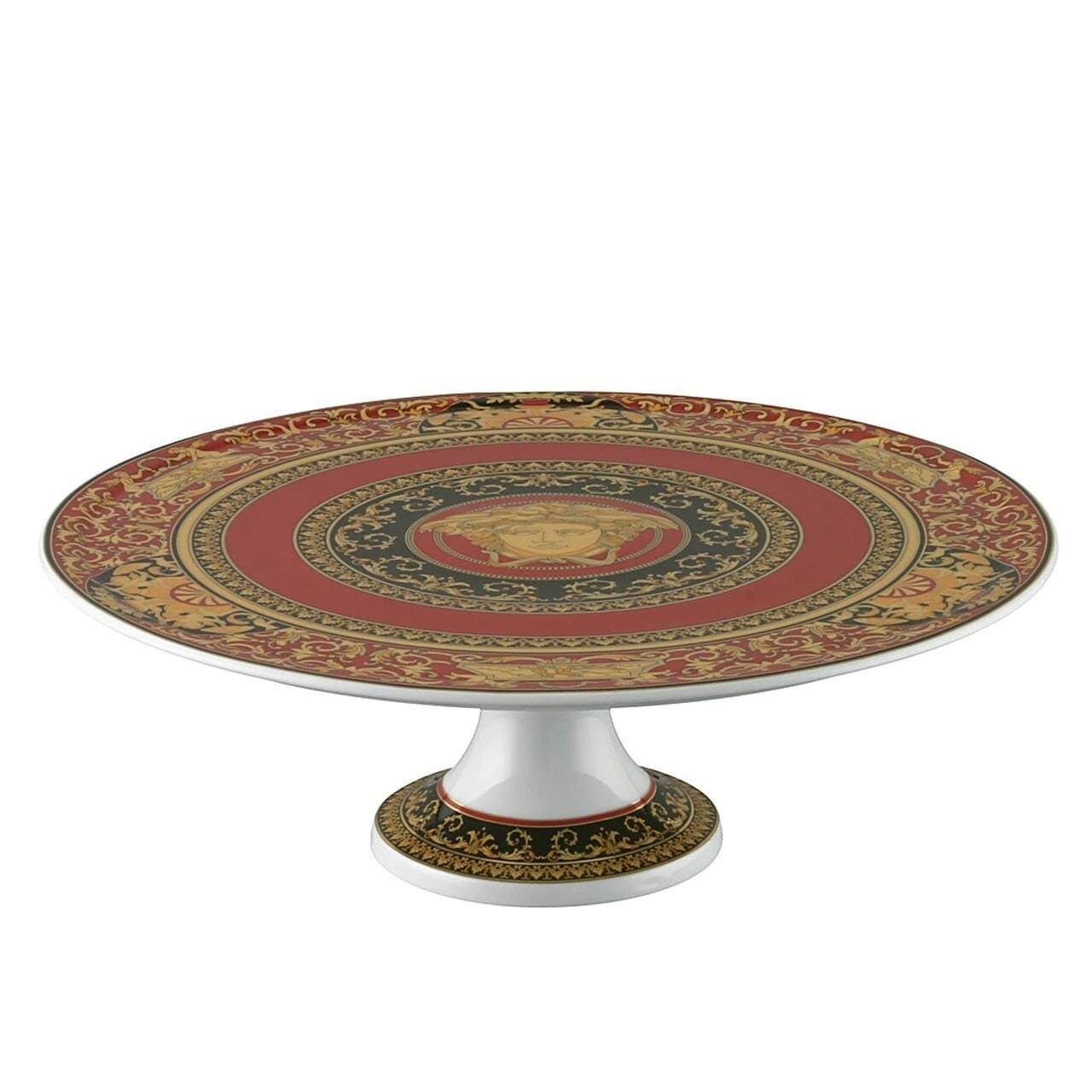 Versace by Rosenthal Medusa Red Footed Cake Plate