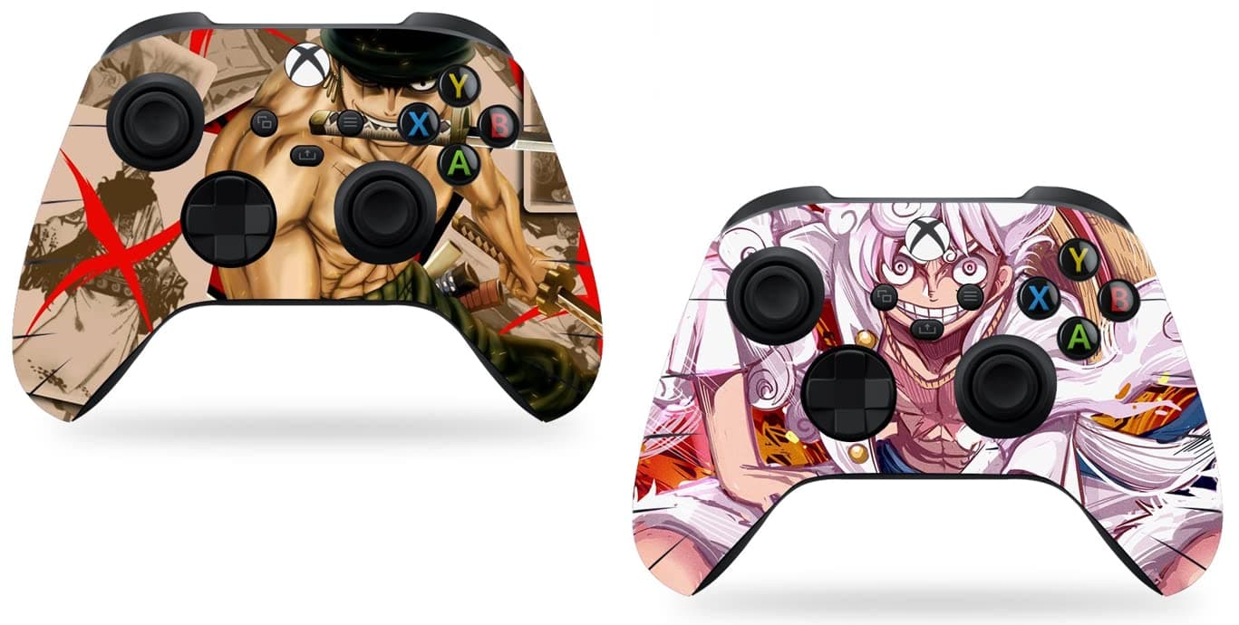 EBTY DREAMS Inc. - Set of 2 One Piec OP Monkey D. Luffy, Roronoa Zoro Vinyl Skin Sticker Decal Protector for Xbox Series X & S Controllers