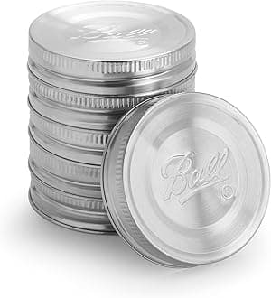 Jar Stainless Steel One-Piece Mason Jar Lids, Wide Mouth, 6-Pack,Silver