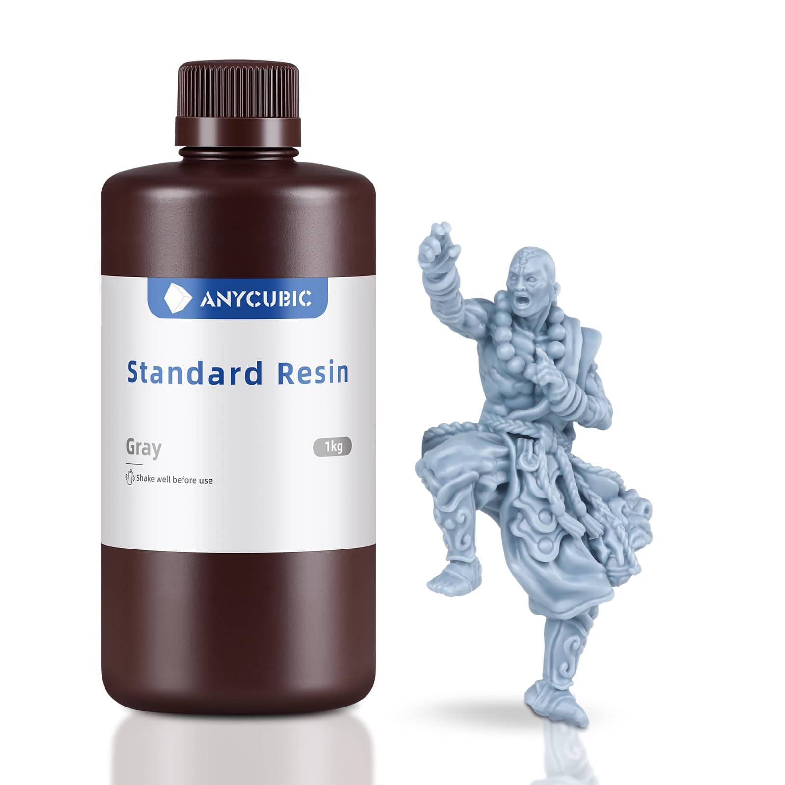 3D Printer Resin, 405nm High Precision Fast Curing UV Photopolymer Resin for LCD 3D Printing, 1kg Grey