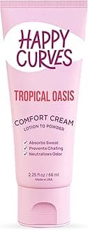 Lotion to Powder Anti Chafing Odor Control Cream for Women: Aluminum-Free Cream for Private Parts, Under Breast, & Body 2.25 Fl Oz (1 Pack, Tropical Oasis)