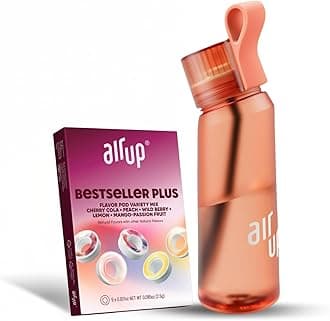 water bottle (22 oz) for school, sports, gym | includes 5 scent pods & straw | flavored bottle in orange – also for kids, boys, girls | no calories, sugar-free and suitable for carbonation