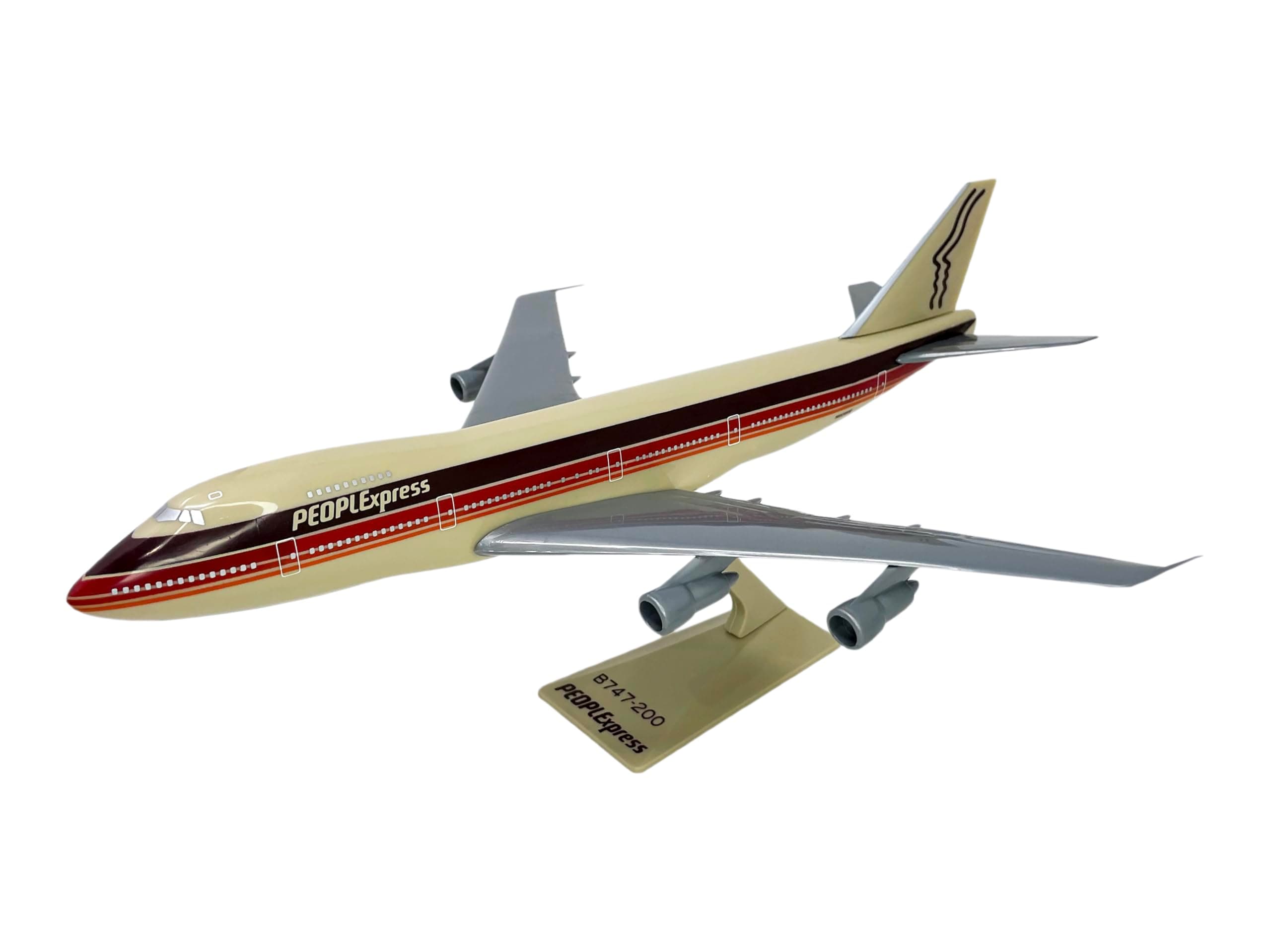 Flight Miniatures PEOPLExpress 747-100/200 1:250 Scale - Plastic Snap-Fit Model Airplane - Collectible Replica of PEOPLExpress Airlines Aircraft - Part# ABO-74710I-013