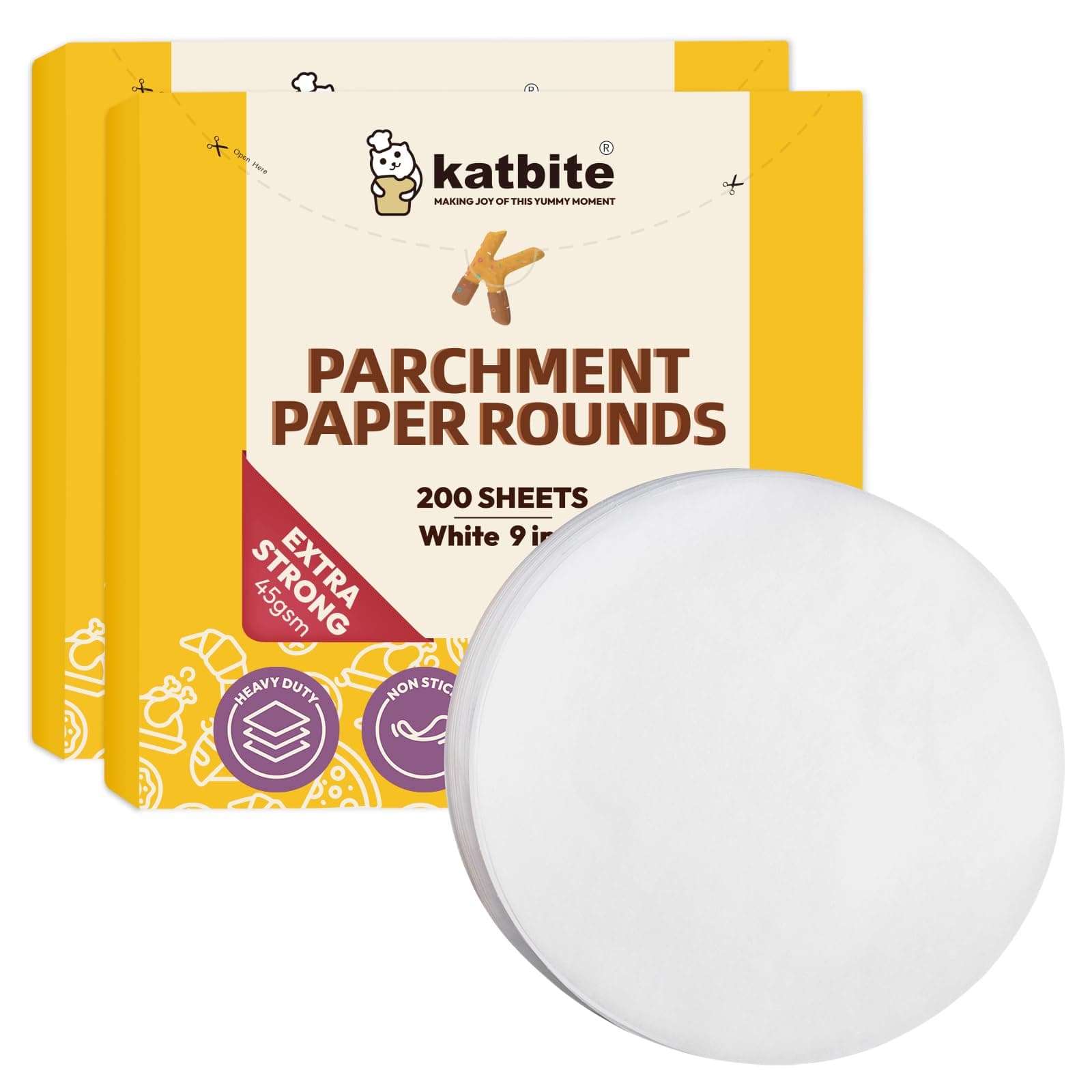 katbite Parchment Rounds-5009 Inch Cake Pan liners 4"5"6"8''10" Round Parchment Paper Available