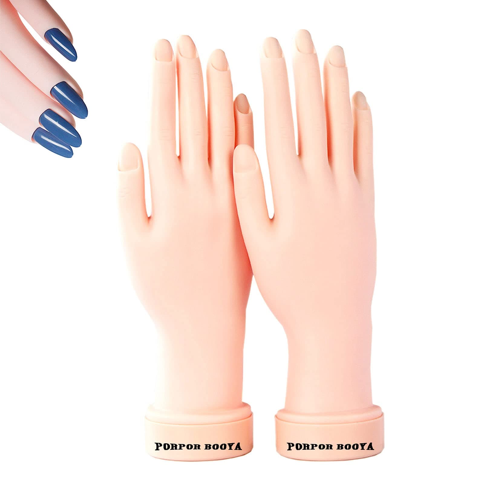 2 Pack Practice Hand for Acrylic Nails, Fake Hand for Nails Practice, Flexible Bendable Mannequin Hand, Fake Hand Manicure Practice Tool
