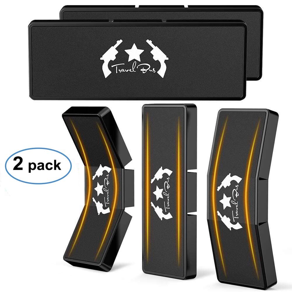 Gun Magnet Mount For Car And Home -Rubber Coated 43 LBS Rated Gun Magnet Mount- Bending Design -Adhesive Magnets - Concealed for Handgun Rifle Pistol Revolver Magazine in Vehicle,Wall,Bed,Bedside,Desk