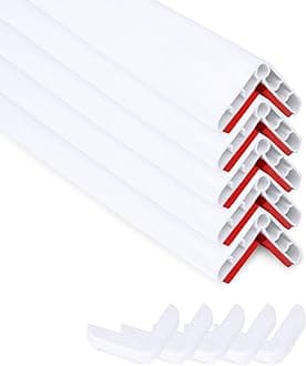 Rubber Bond Corner Protectors for Walls, 1" x 1" x 36" Self Adhesive Furniture Edging Strips for Home and Office, Pack of 5, White