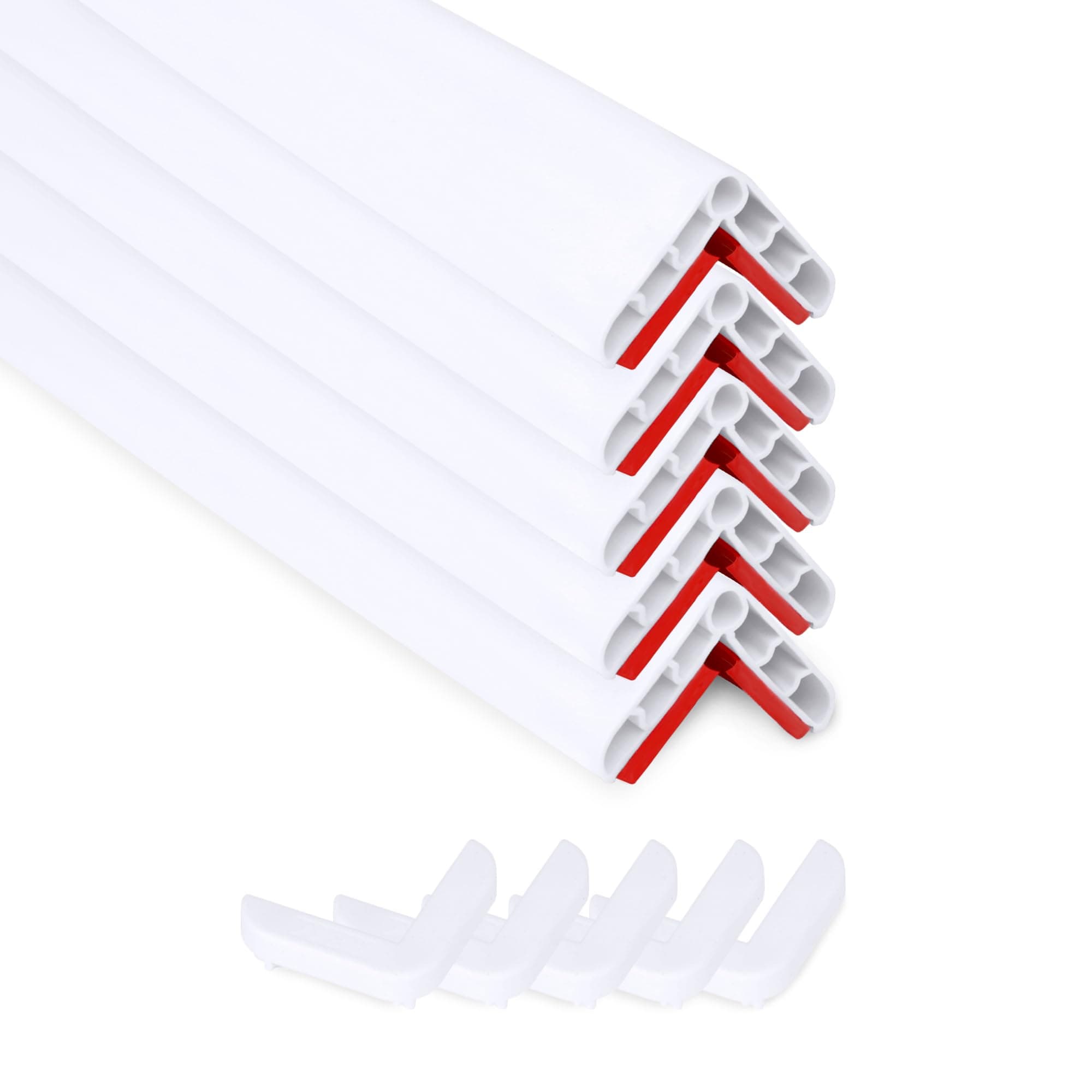 Rubber Bond Corner Protectors for Walls, 1" x 1" x 36" Self Adhesive Furniture Edging Strips for Home and Office, Pack of 5, White