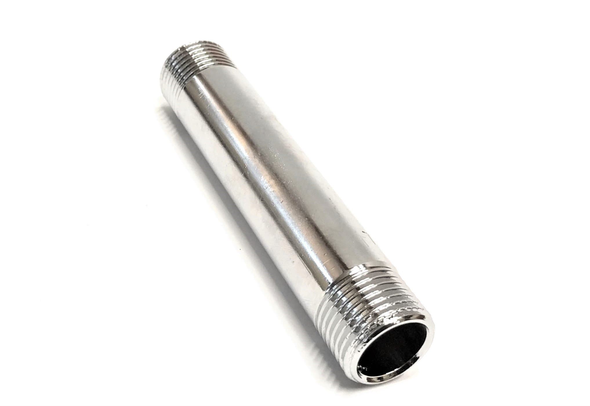 Inter Fittings Chrome Plated Brass Pipe, Long Nipple 1/2" Male x 4" Length