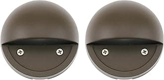 Lumina Low Voltage Landscape Lighting Cast-Aluminum Outdoor Deck and Step Light Warm White 2W G4 LED Bulb Included Garden Yard Decoration Lights for Stair Pathway Walkway -Bronze DSL0103-BZLED2 (2PK)