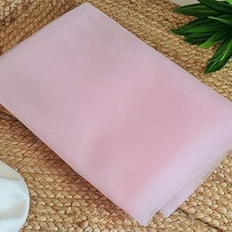 SATYAM KRAFT 10 Meter Multipurpose Net Fabric Soft Cloth Roll | Wedding, Christmas & Party Decoration Items,Birthday, Anniversary | Stage, Tent, Backdrop, Mandap Festive & Event Decor Net (Pink)