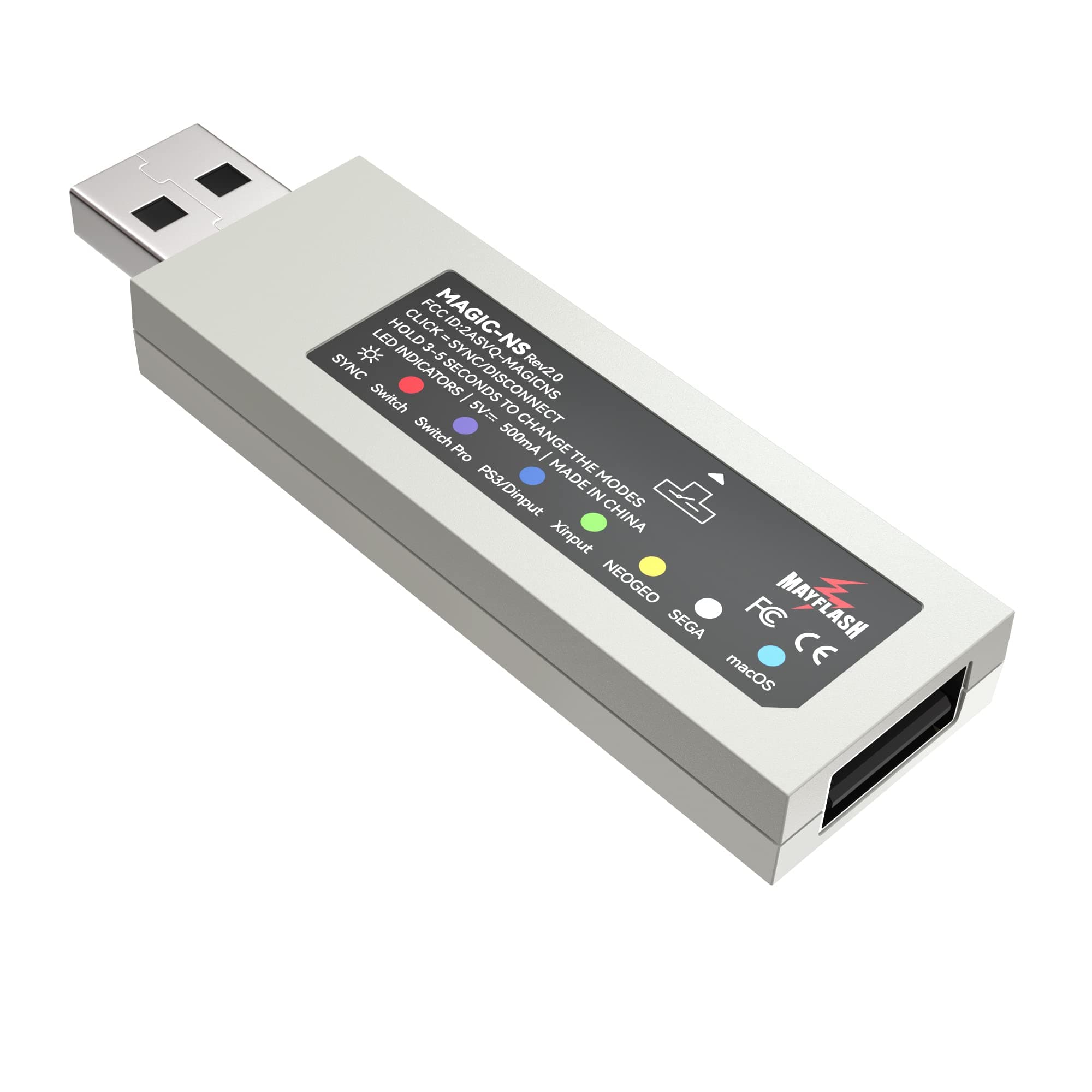 MAYFLASH Magic NS Wireless Bluetooth Controller USB Adapter for Switch/Switch 2, Steam Deck, macOS, Windows, Raspberry Pi and More