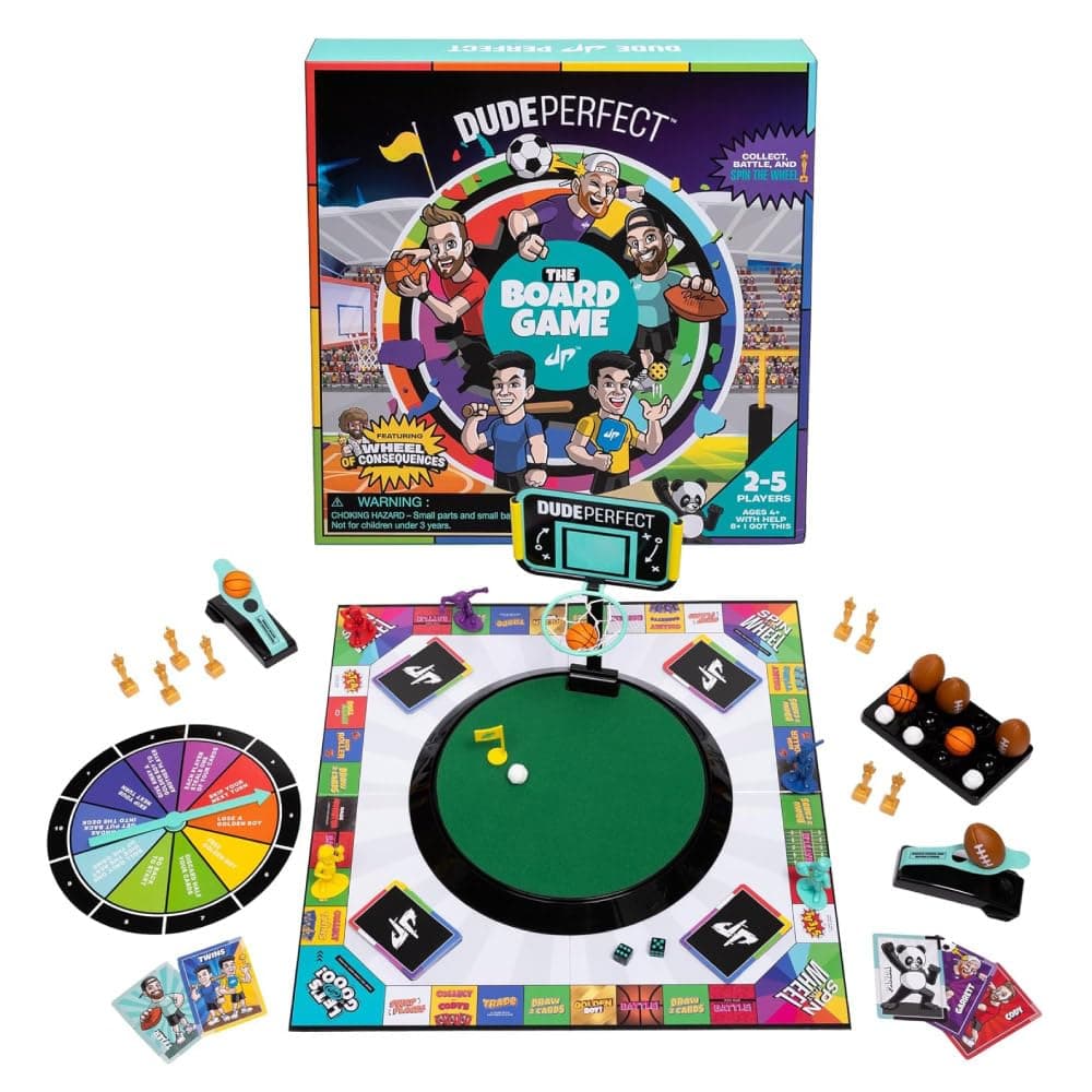 Dude Perfect Board Game, 2-5 Player Challenging and Competitive Family Board Games, Ideal Sports Board Games for Family Game Night, Ages 4 and Above