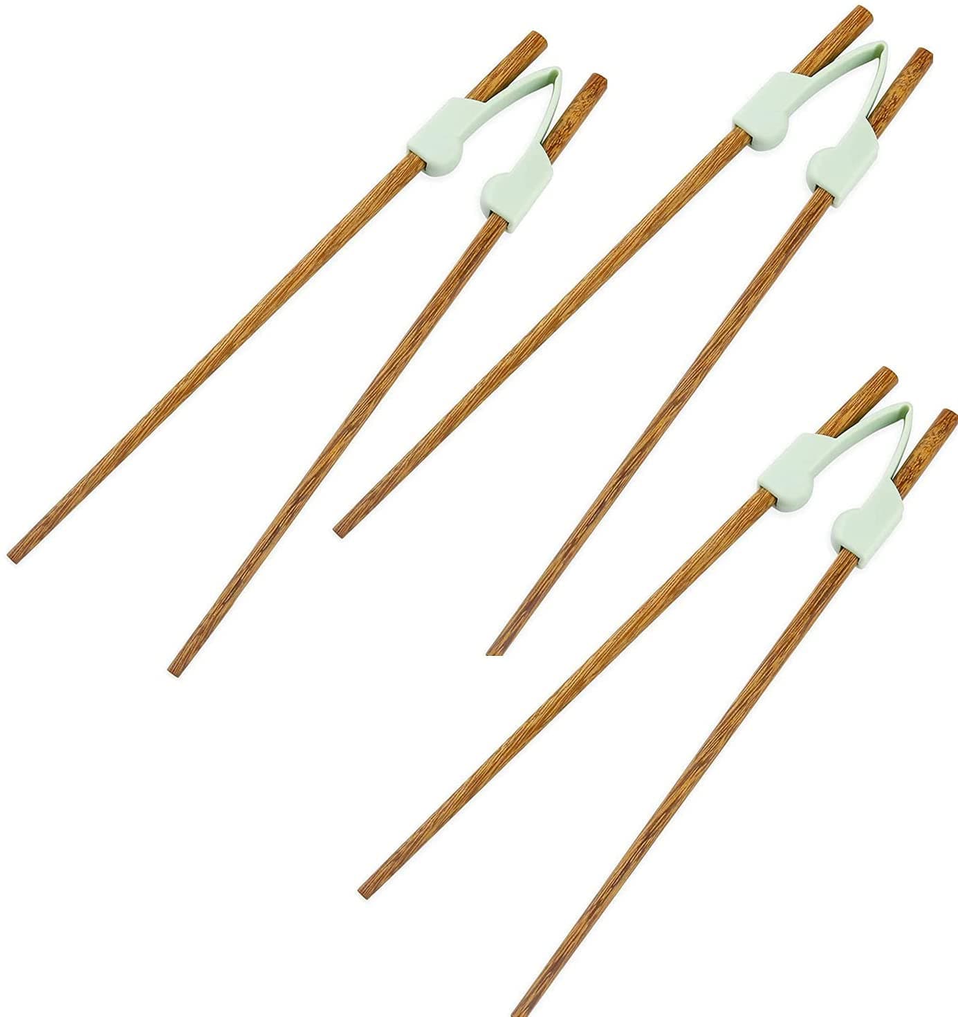 3Pcs Chopstick Helpers, with 3 Pairs Non Slip Training Chopsticks for Adults, KASTWAVE Reusable Easy Use Learning Chopsticks, Suitable for Left or Right Handed