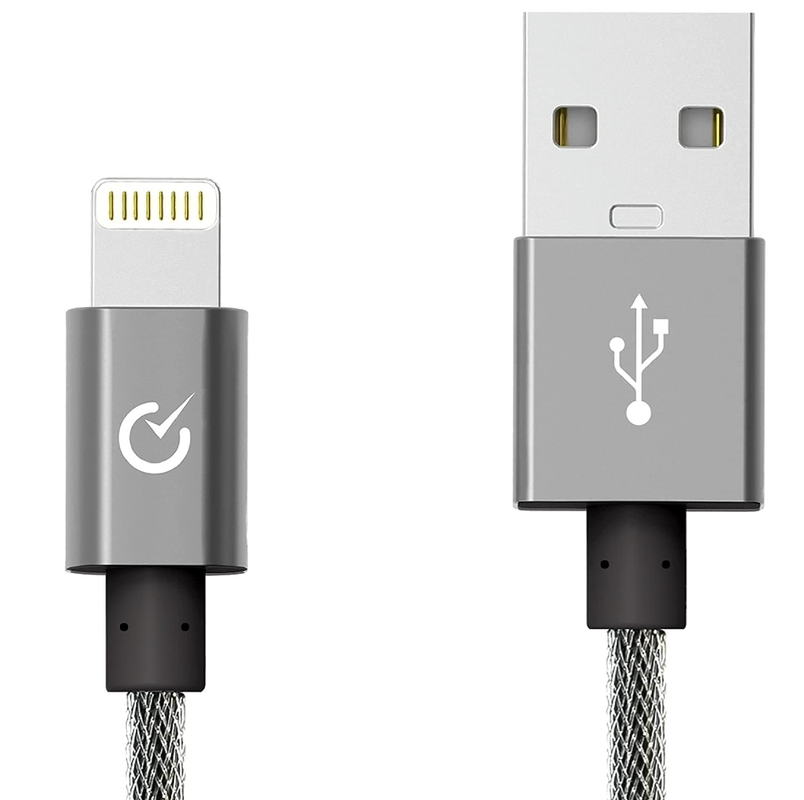 Volts USB-A to Lightning Cable Cord, MFi Certified Charger Compatible with iPhone, iPad, Rigorously Tested for Long Lifespan (Space Gray 10 Feet)