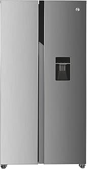 Hoover H-FRIDGE 500 MAXI Freestanding American Fridge Freezer with Water Dispenser, Side by Side, Total No Frost Technology, E Class, 532L Total Capacity, Inox, 91x67x177 cm - HHSBSO6174XWDK-1