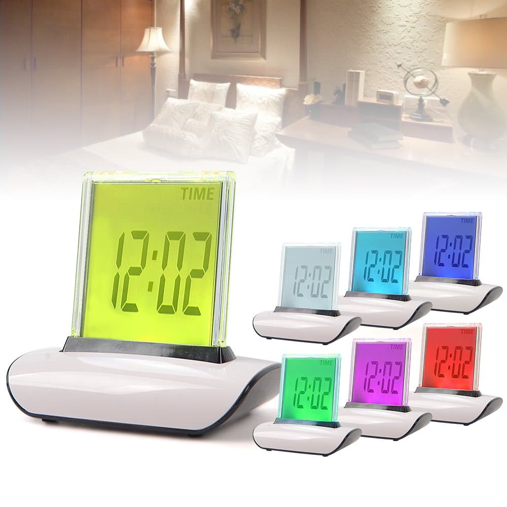 Rainyblue Led Change 7 Colour Digital LCD Alarm Clock+Thermometer