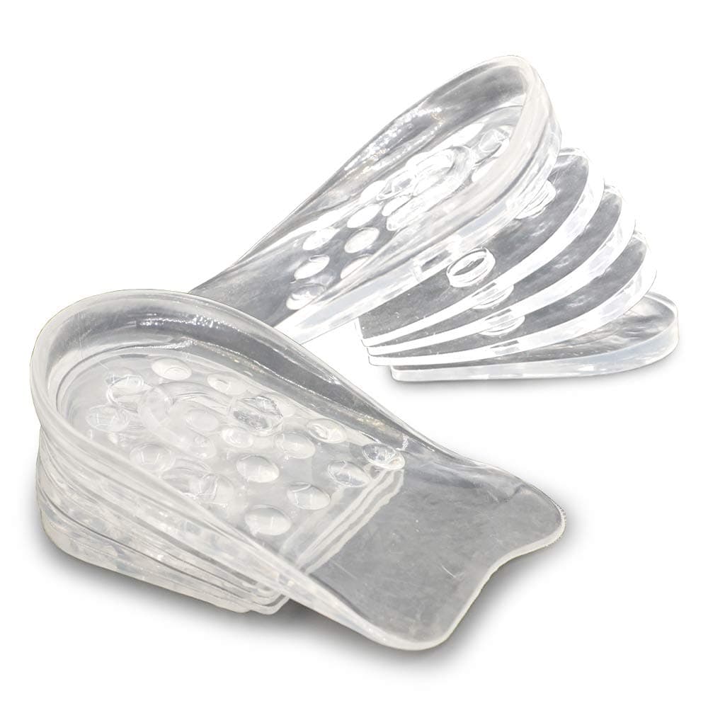 Dr.Foot Adjustable 5-Layer Height Increase Insoles, Silicone Heel Cushion Inserts for Men and Women, Gel Heel Lift Inserts for Leg Length Discrepancy