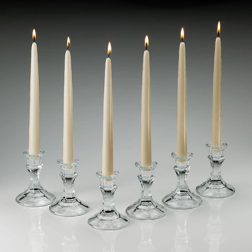 Elegant Ivory Taper Candles 10 Inch Tall Burn 7 Hours Set of 12 Made in USA