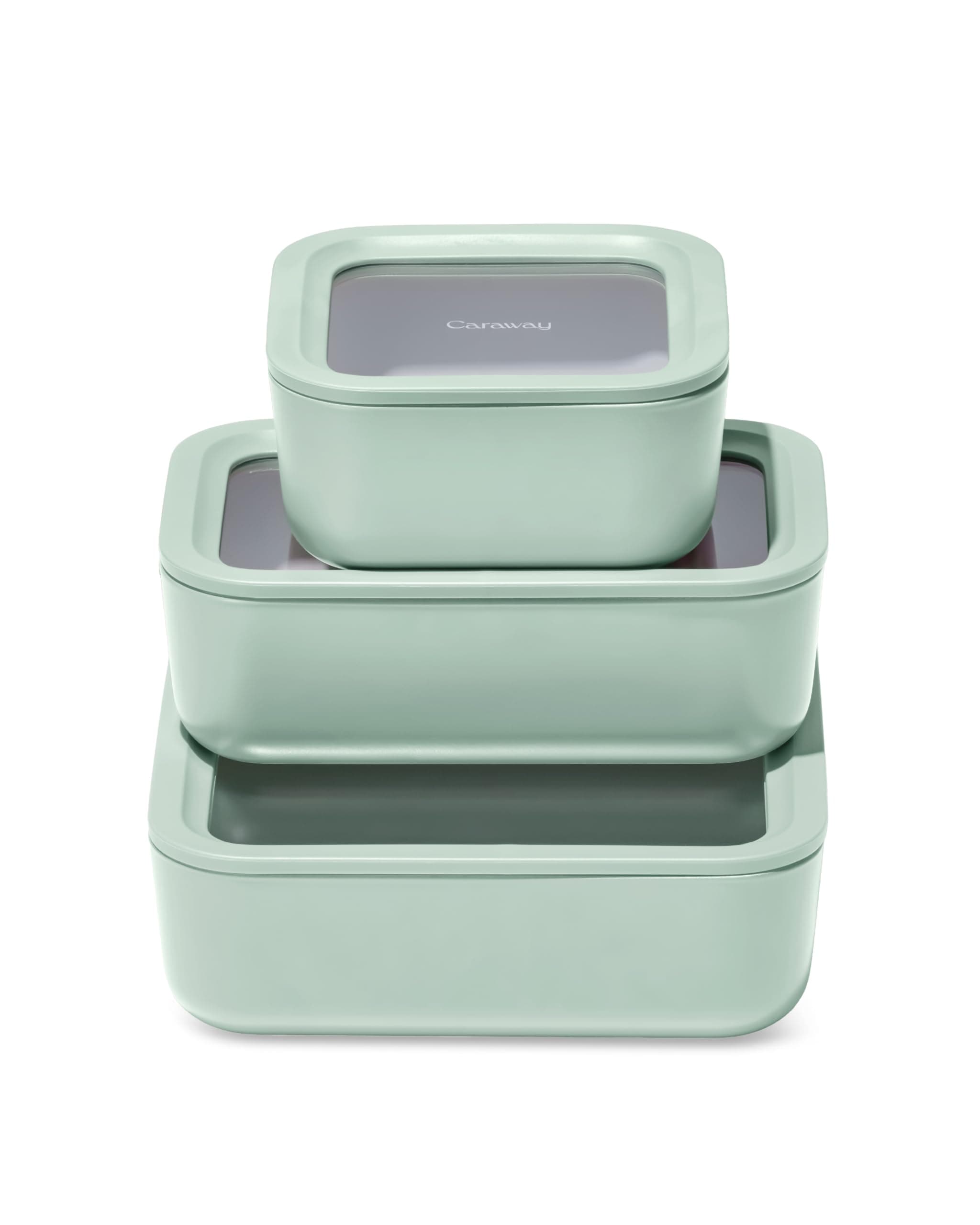 3pc Glass Food Storage Set – 10 Cup, 6.6 Cup, & 4.4 Cup Food Containers - Ceramic Coated - Non Toxic Non Stick Lunch Box with Glass Lids - Dishwasher, Oven, & Microwave Safe - Mist