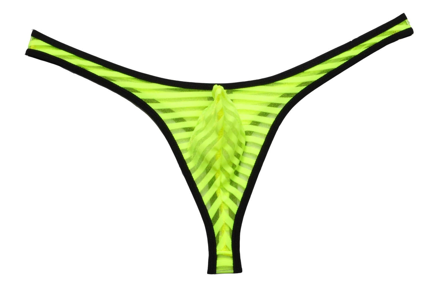 Men's Bordered Mesh Striped Thong Underwear
