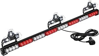 36" 32LED Traffic Advisor Light Bar Warning Emergency Strobe Light Bar Directional Flashing Emergency Caution Lighting Led Safety Lights with 16 ft Straight Cord (Red/White)