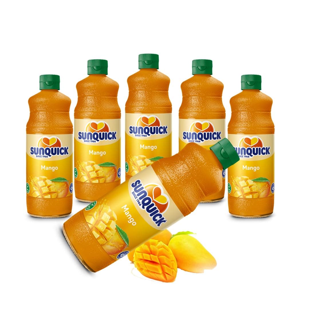Natural Mango Fruit Juice Concentrate, Makes 210 Glasses, 700ml Pack of 6