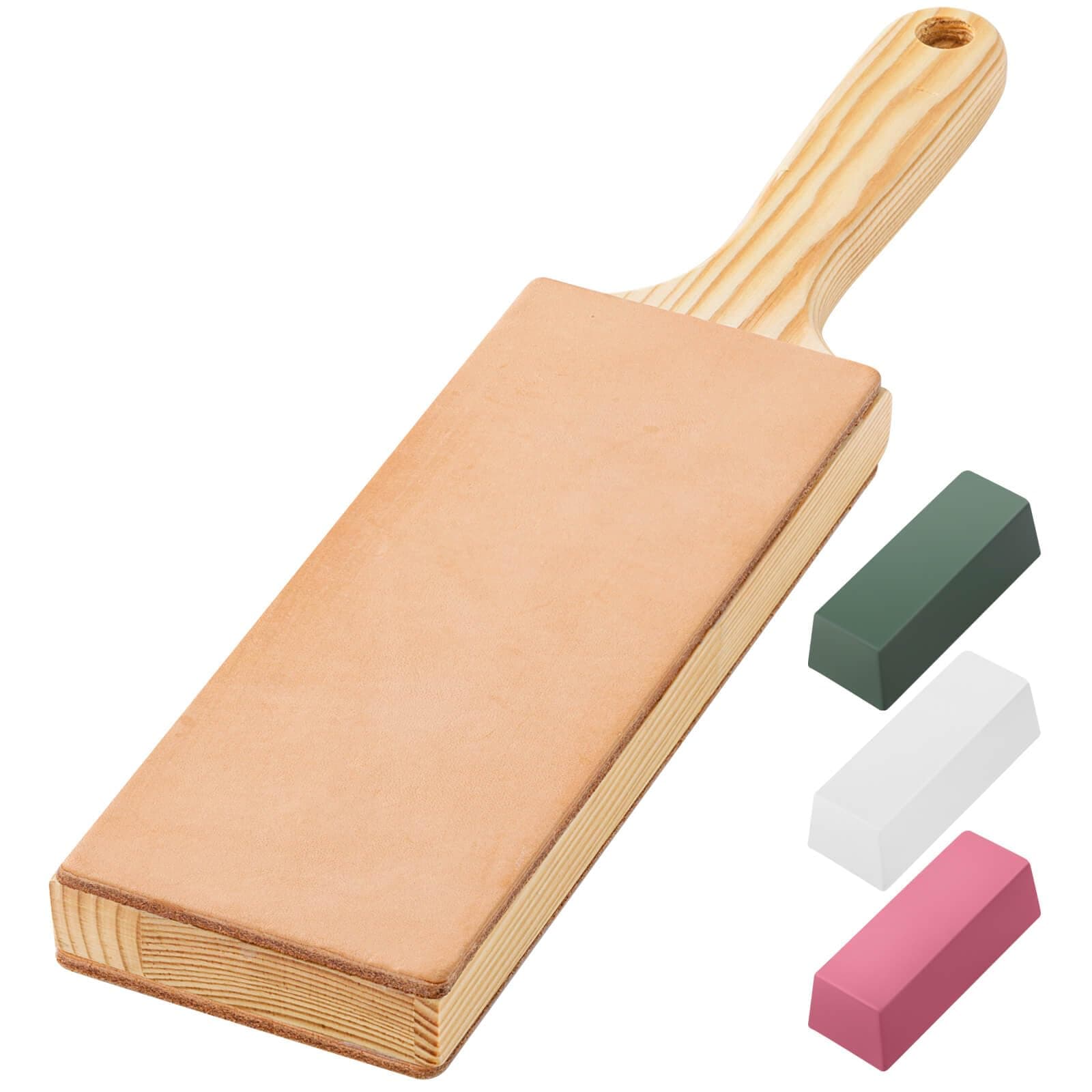 Angerstone Oversize Double Sided Leather Strop Kit(14.3" x 3" Knife Stropping...