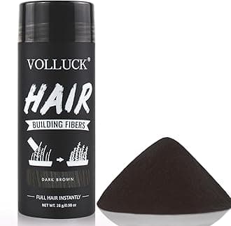 VOLLUCK Hair Fibers for Thinning Hair, Instant Coverage Hair Building Fibers for Women and men, Natural Hair Powder for Conceal Hair Loss 28 g (Dark Brown)