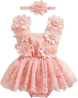 Newborn Baby Girl Romper Dress Infant Sleeveless Lace Floral Romper Bodysuit Baby Girl Summer Clothes Outfits