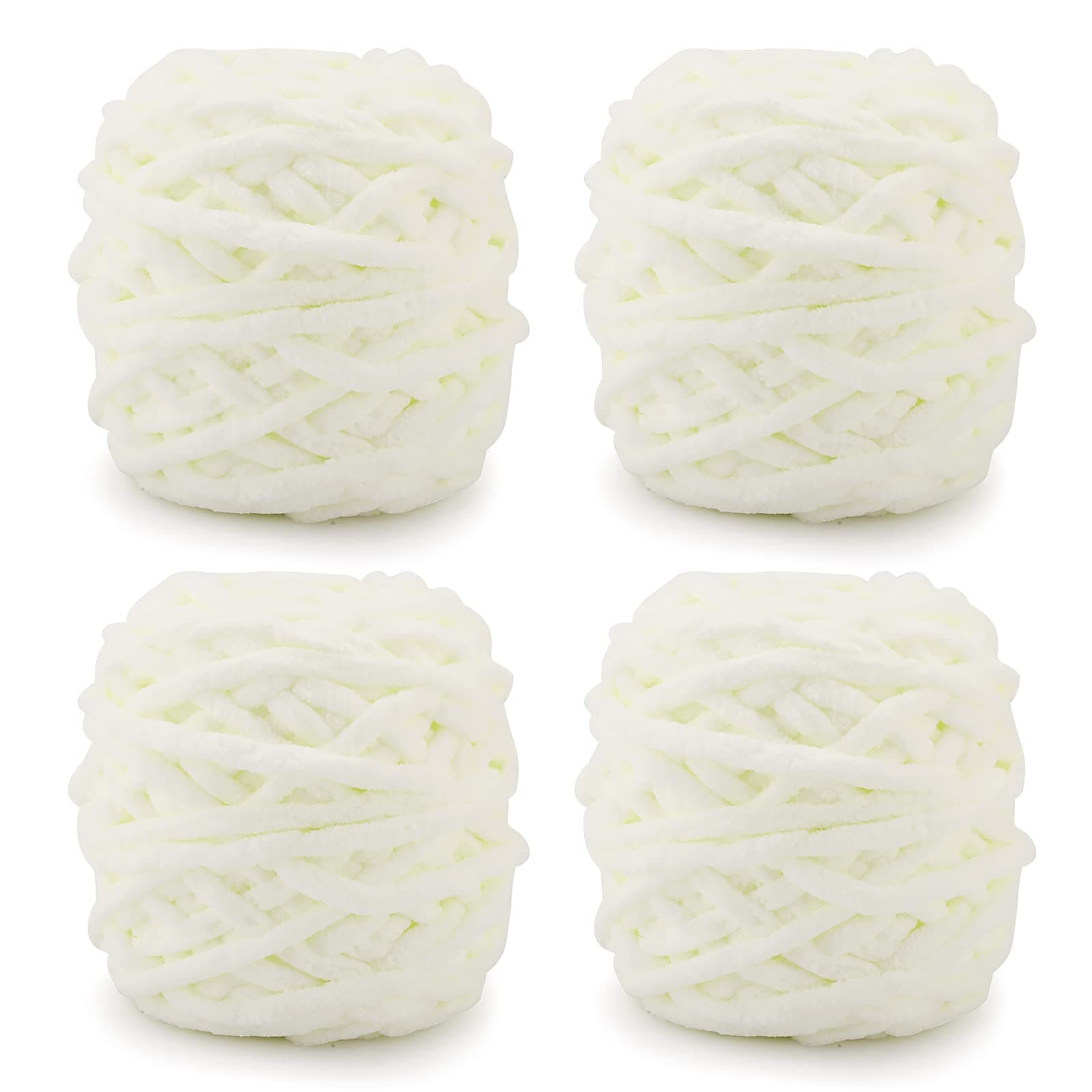 Knitting Wool Yarn 4 x 100g Multi-Colored Soft Chunky Yarn for Crochet Projects Making Plush Balls Handmade Bags Sweaters Shoes Hats Sweaters Blankets Scarves