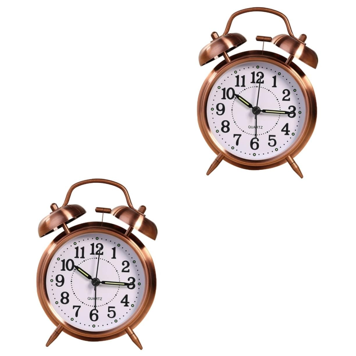 Alipis 2 Pcs Double Bells Alarm Clock Retro Alarm Clock Digital Alarm Clock for Old Fashioned Alarm Classic Desktop Clock Household Alarm Clcok Bedside Clock Clocks Metal Alarm Clock