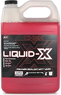 Chem-X Liquid-X Polymer Sealant Mitt Wash - Cleans and Protects in One Step, Enhances Gloss & Slickness, Hydrophobic Protection, Safe on Paint, Glass, Chrome, Plastic, Wraps & Coatings - 1g