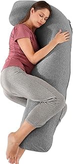 SHANNA Nursing Pillow, Pregnancy Pillow, Positioning Pillow, Side Sleeping Pillow, Comfort Pillow for Adults, 100% Cotton for Sleeping and Feeding for Mother, 65 x 125 cm