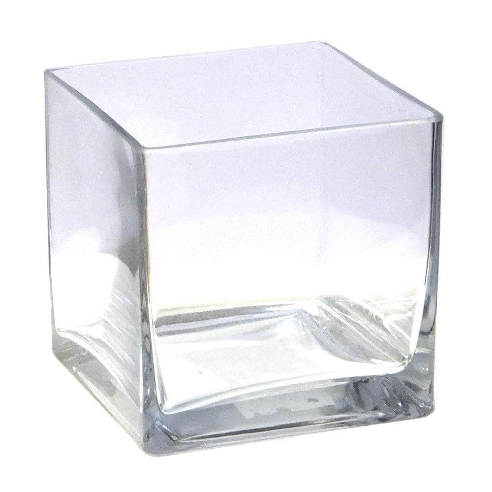 Vasefill 6-Pack Clear Square Glass Vase - Cube 5 Inch 5" X 5" X 5" - 6pc Six Vases 5x5x5