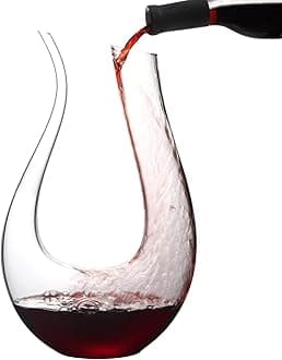 1.3L Wine Decanter, Red Crystal Wine Decanter Carafe, Lead-Free Wine Carafe, red Wine decanters, U Shape Decanters for Red Wines, Decanters Carafes with Brush