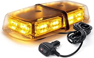 Xprite Amber Yellow 36 LED 18 Watts Hign Intensity Law Enforcement Emergency Hazard Warning LED Mini Bar Strobe Light with Magnetic Base