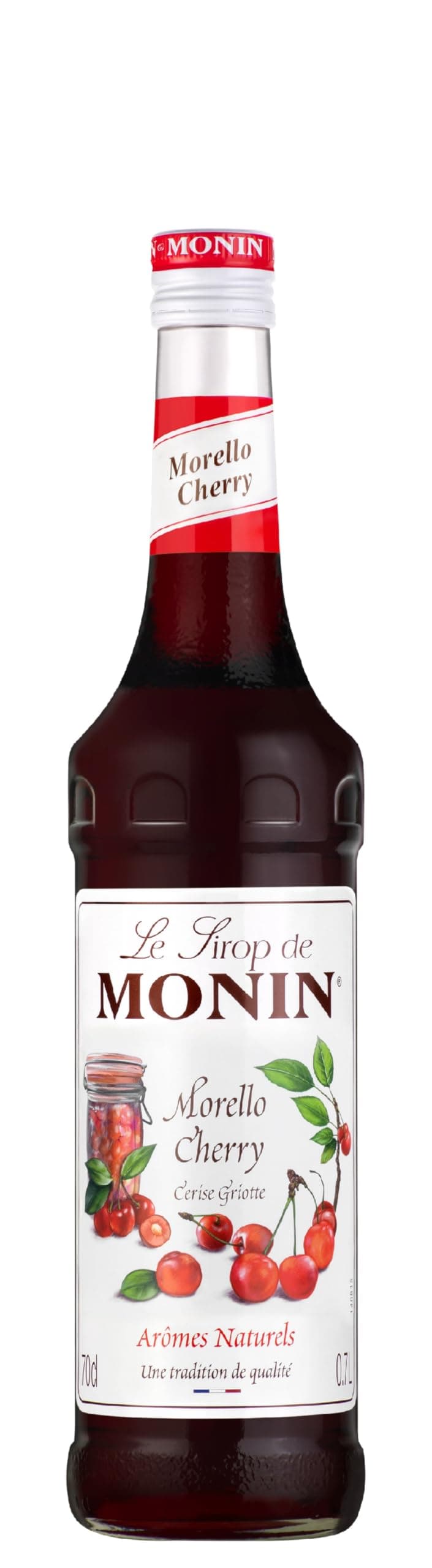 Monin Morello Cherry Syrup In Glass Bottle, 700 ml