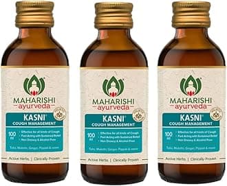 Kasni Cough Syrup with Kanth Sudha | Ayurvedic Cough Syrup | Hot Sip Cough Relief Products for Kids Dry Cough Chronic Cough | Non-Drowsy | Non- Habit Forming| Non-alcoholic | 100 ml | Pack of 3