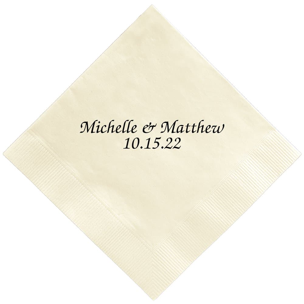 Personalized Chesterfield Napkin - Foil-Pressed (Ivory)