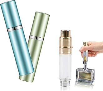 2Pcs Travel Refillable Perfume Bottle : 5ml Mini Portable Perfume Empty Atomisers - Bottom Fill Pocket P-e-r-f-u-m-e Dispenser, Unisex for Travel Vacation Birthday Anniversary