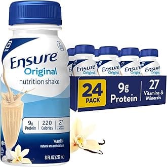 Ensure Original Nutrition Shake with 9 Grams of Protein, Meal Replacement Shakes, Vanilla, 8 fl oz, 24 Count