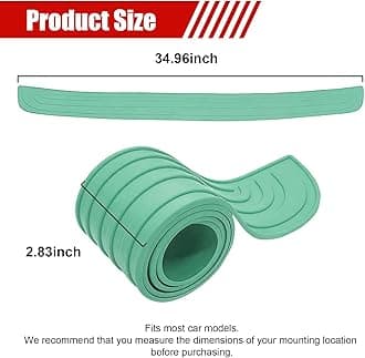 Ziciner Car Rear Bumper Protector Guard, Auto Anti-Scratch Collosion Rubber Trunk Door Entry Guards, Non-Slip Vehicle Bumper Protection Strip, Fit for Most Cars, Vans (35"x2.7", Green)