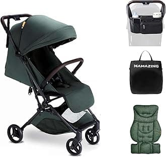 Ultra Air Lightweight Baby Travel Stroller with Carbon Fiber Frame, Compact & Airplane-Friendly, One-Handed Fold, 11.6 lbs, Perfect for Toddlers, Organizer & Cushion Included, Green