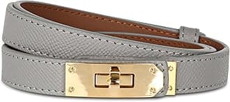 Women's Leather Belt with Buckle - Ideal for Dresses, Jeans, and Coats