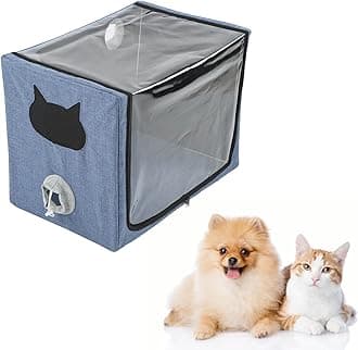 Sorandy Pet Nebulizer Nest Cat Dog Atomization Box Oxygen Chamber Collapsible Hands Free Portable Inhalation Machine Small Pet Nebulization Oxygen Inhalation Box Icu Cage