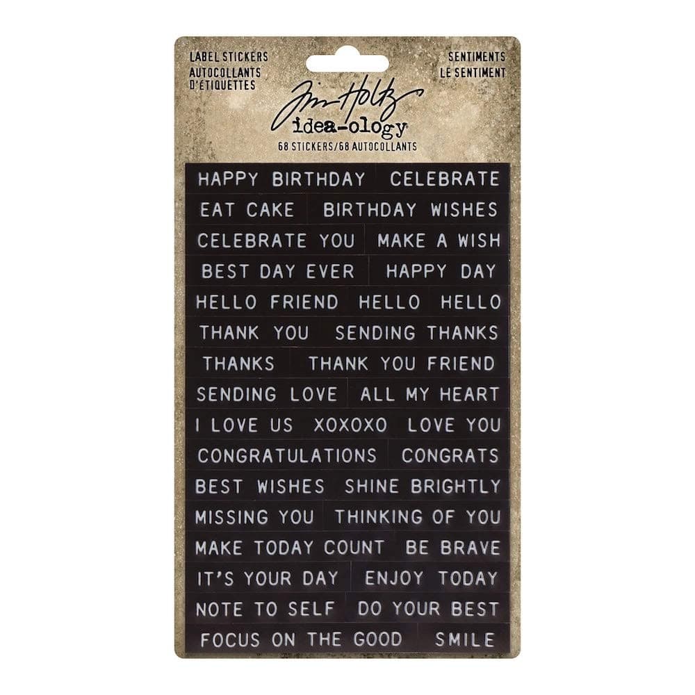 Tim Holtz Advantus Label Stickers Sentiments Craft and Hobby, 0 68